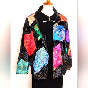 ASIAN INSPIRED PATCHWORK VELVET JACKET